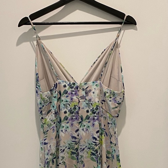 😁 floral dress with blue/green/white  flowers - Picture 2 of 4